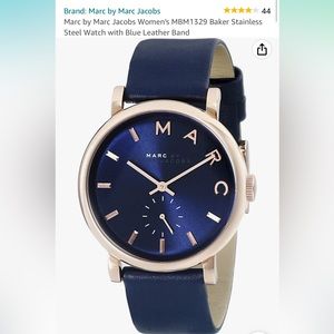 Marc by Marc Jacobs Women's MBM1329 Baker Stainless Steel Watch Navy LeatherBand